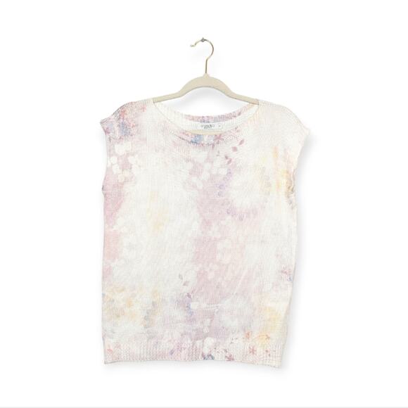 Luisa Ricci Purple Rose Pastel Cap Sleeve Knit Sweater Top Size S - Picture 1 of 6